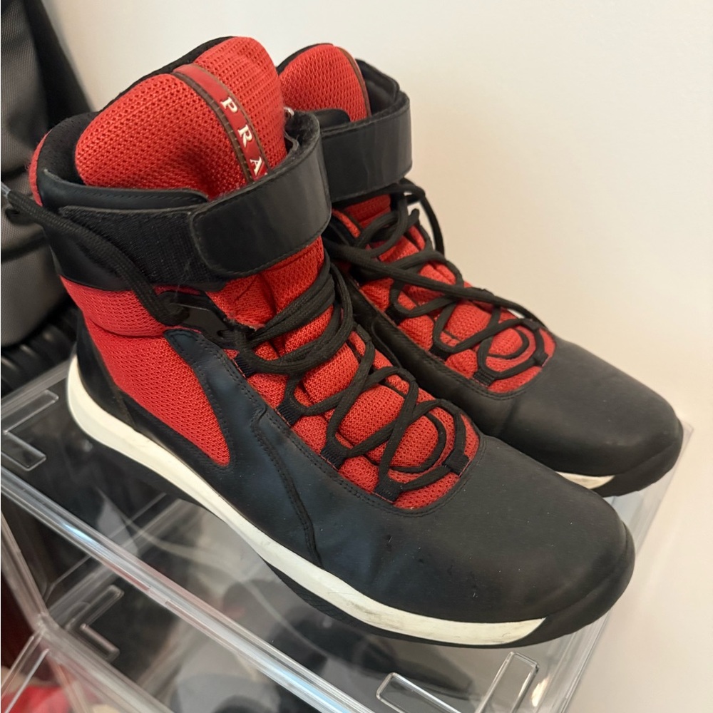 Prada America's Cup High-Top Sneakers